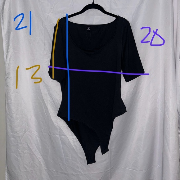 SHEIN Body Suit Scoop Neck Short Sleeve Bodysuit Plus Size Curve Top - Picture 2 of 4